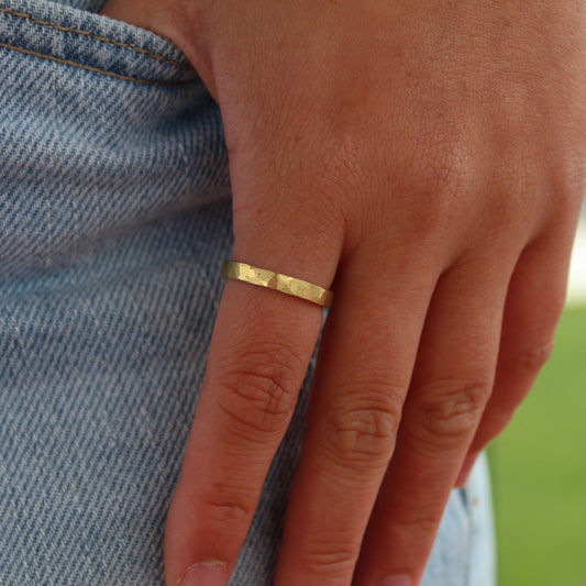 Gold faceted ring