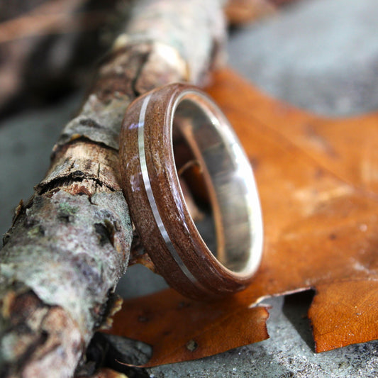 Walnut wedding ring