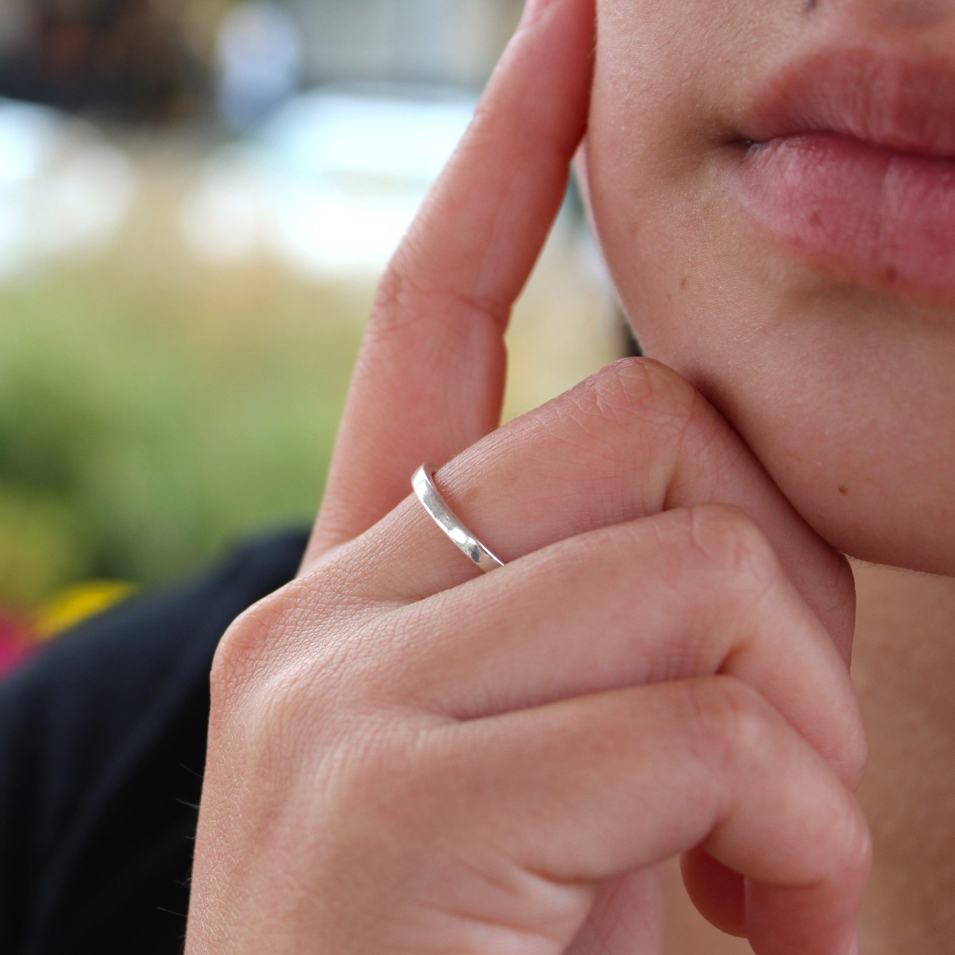 slim silver ring