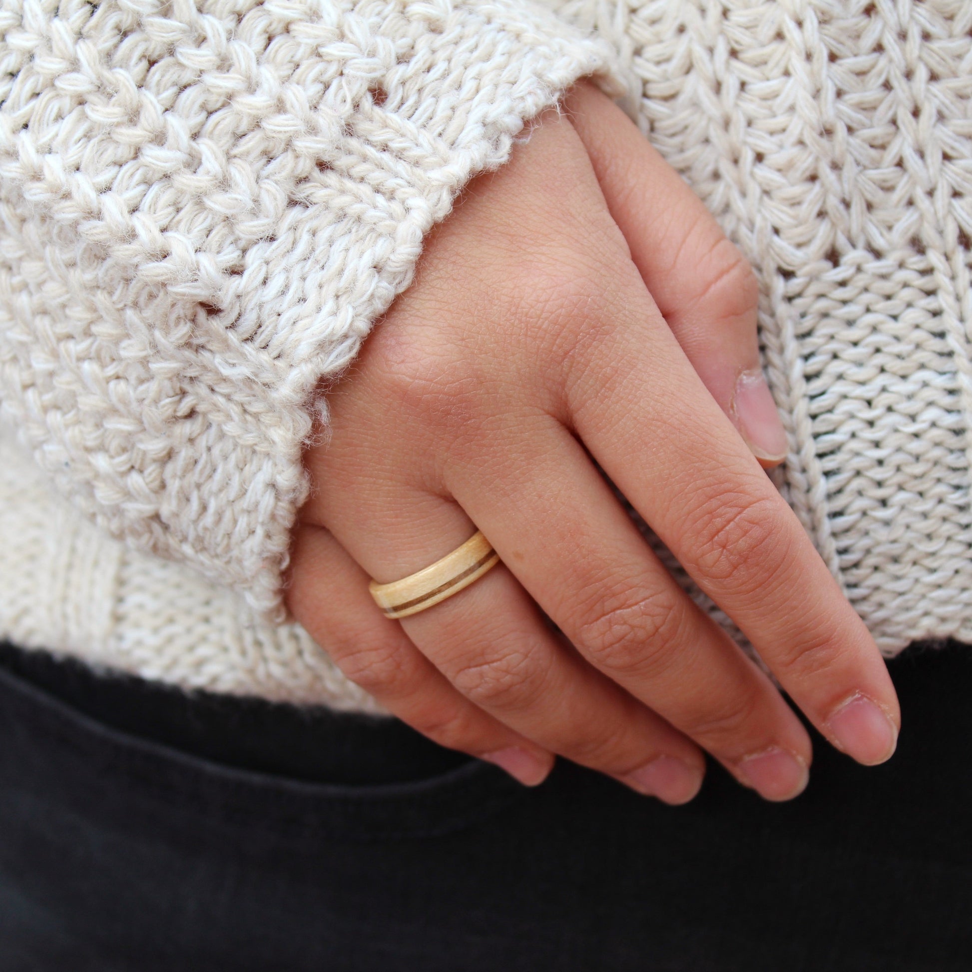 Inlaid wood ring