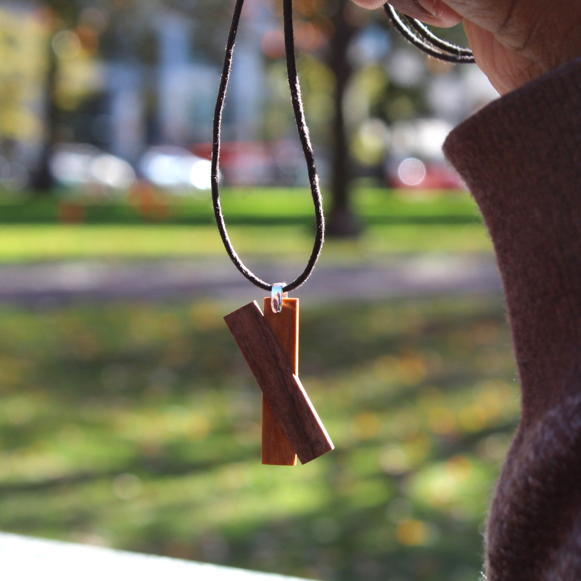cherry wood pendant
