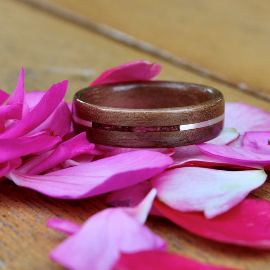 flower wood ring