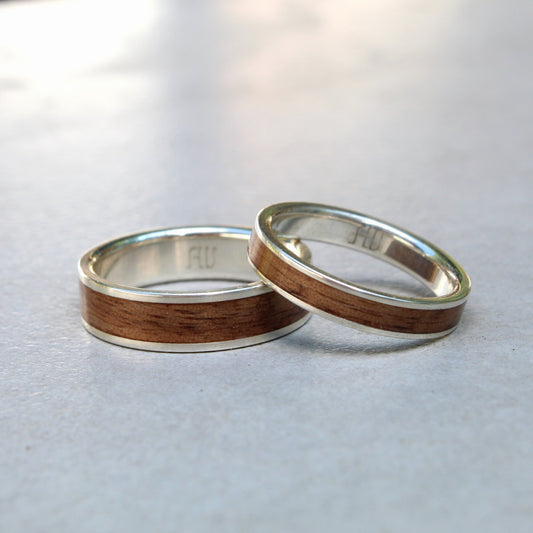 Walnut Wood Ring Set
