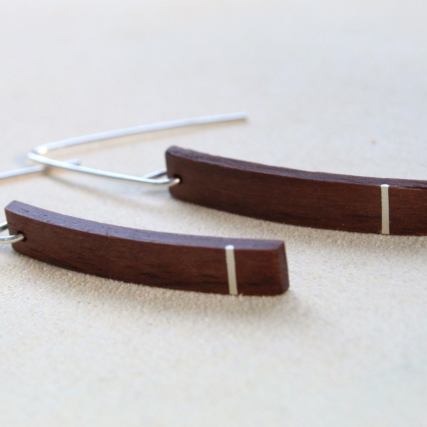 Walnut and Silver Earrings