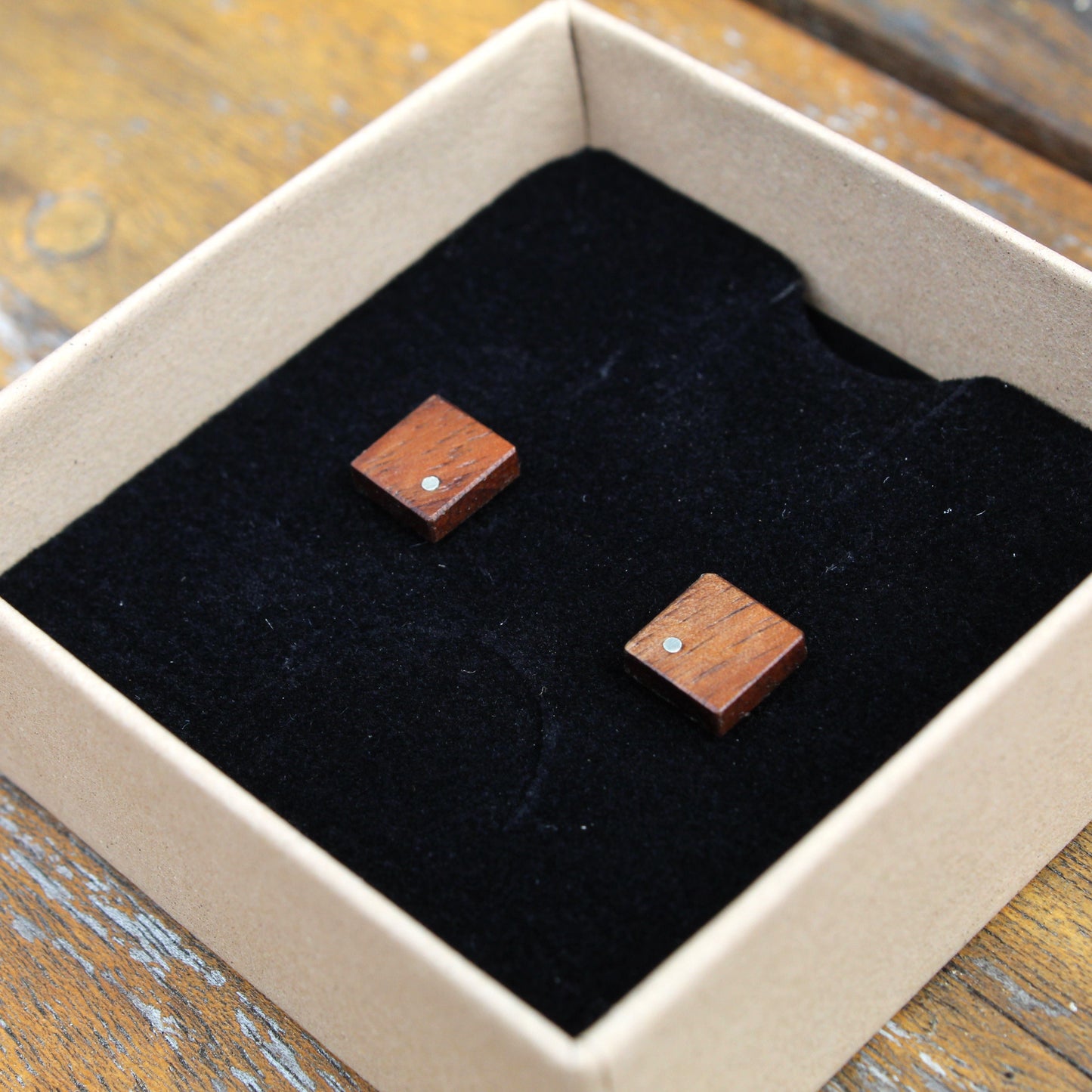 Walnut Dotted Studs