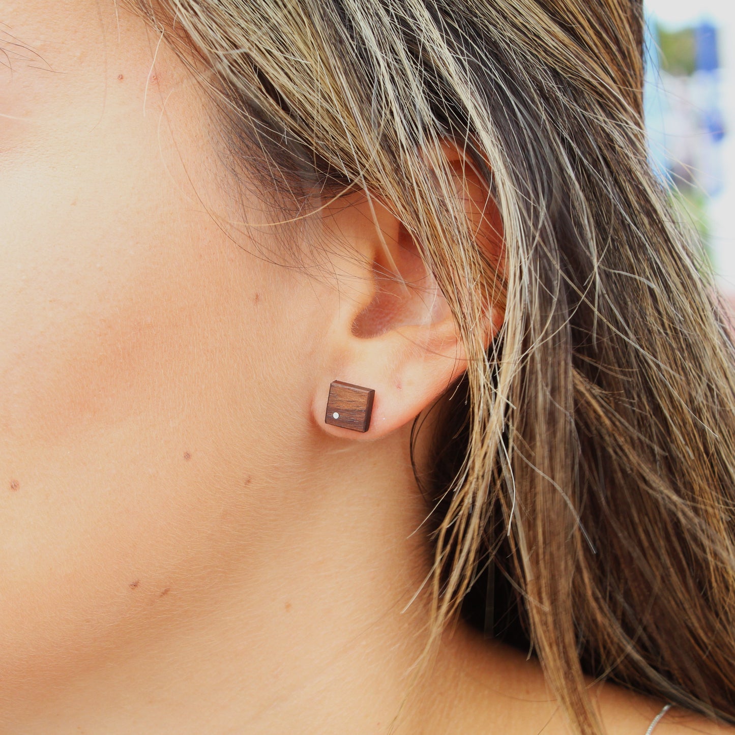 Walnut Dotted Studs