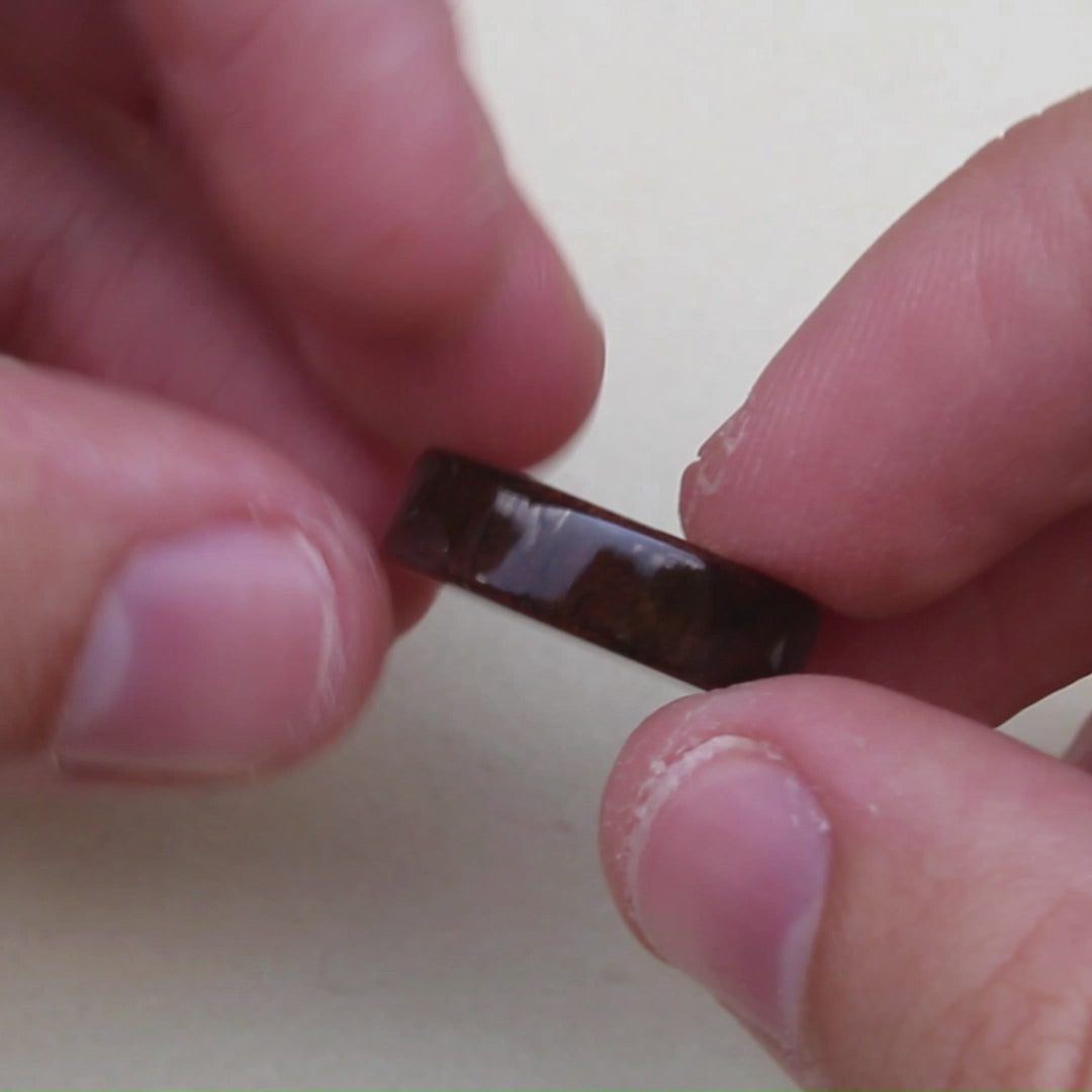 Wooden ring walnut and maple