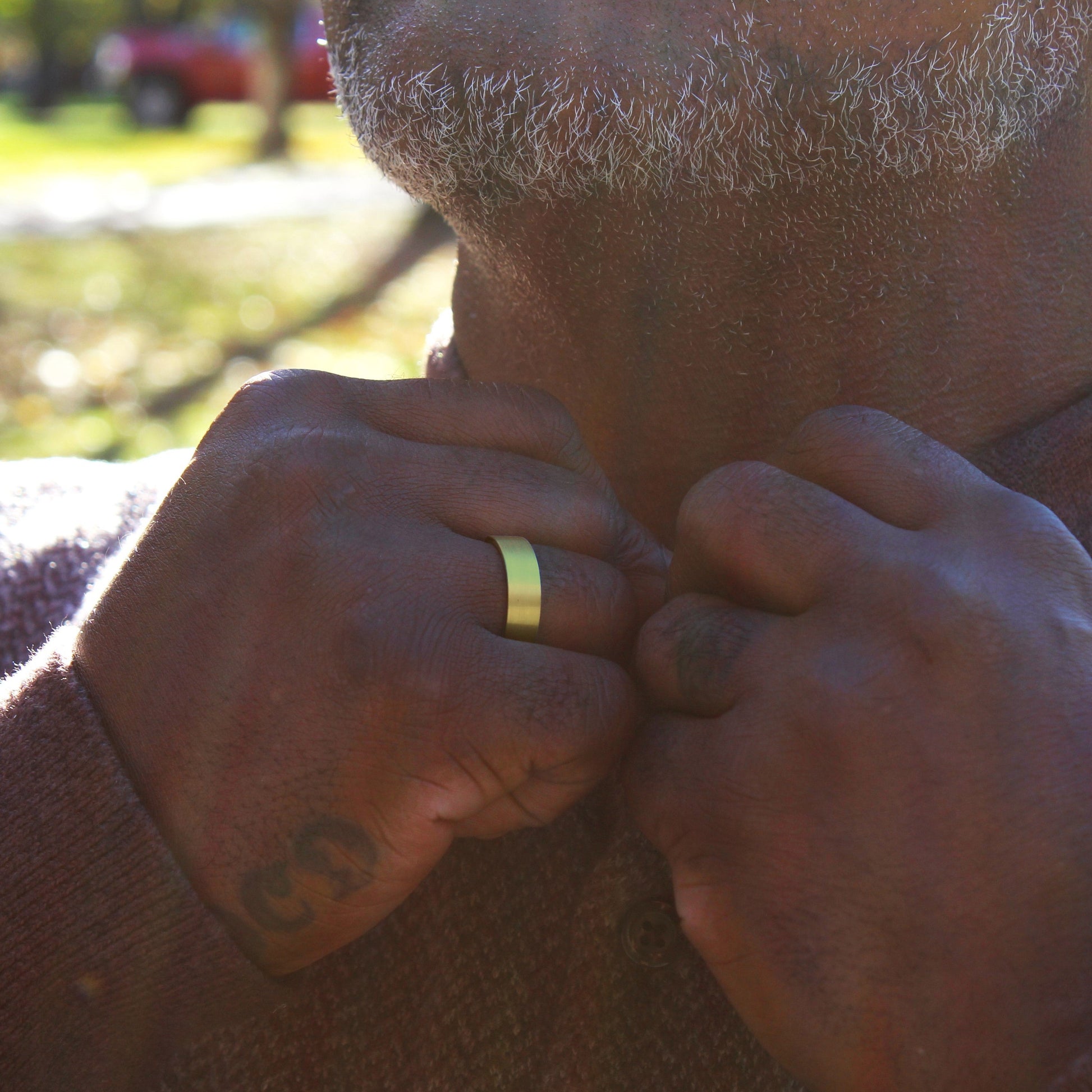 Gold ring brushed finish