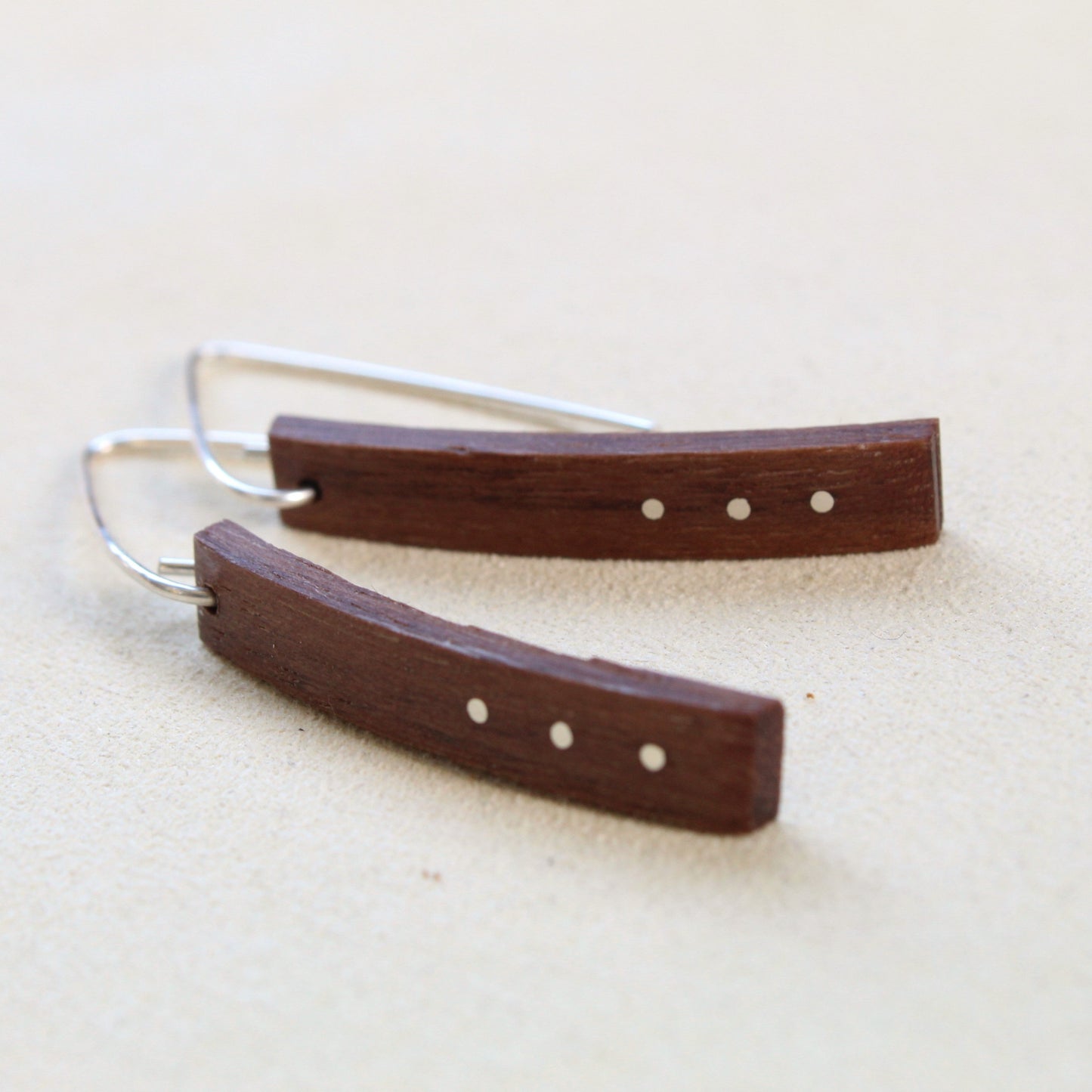 Walnut and Silver Earrings