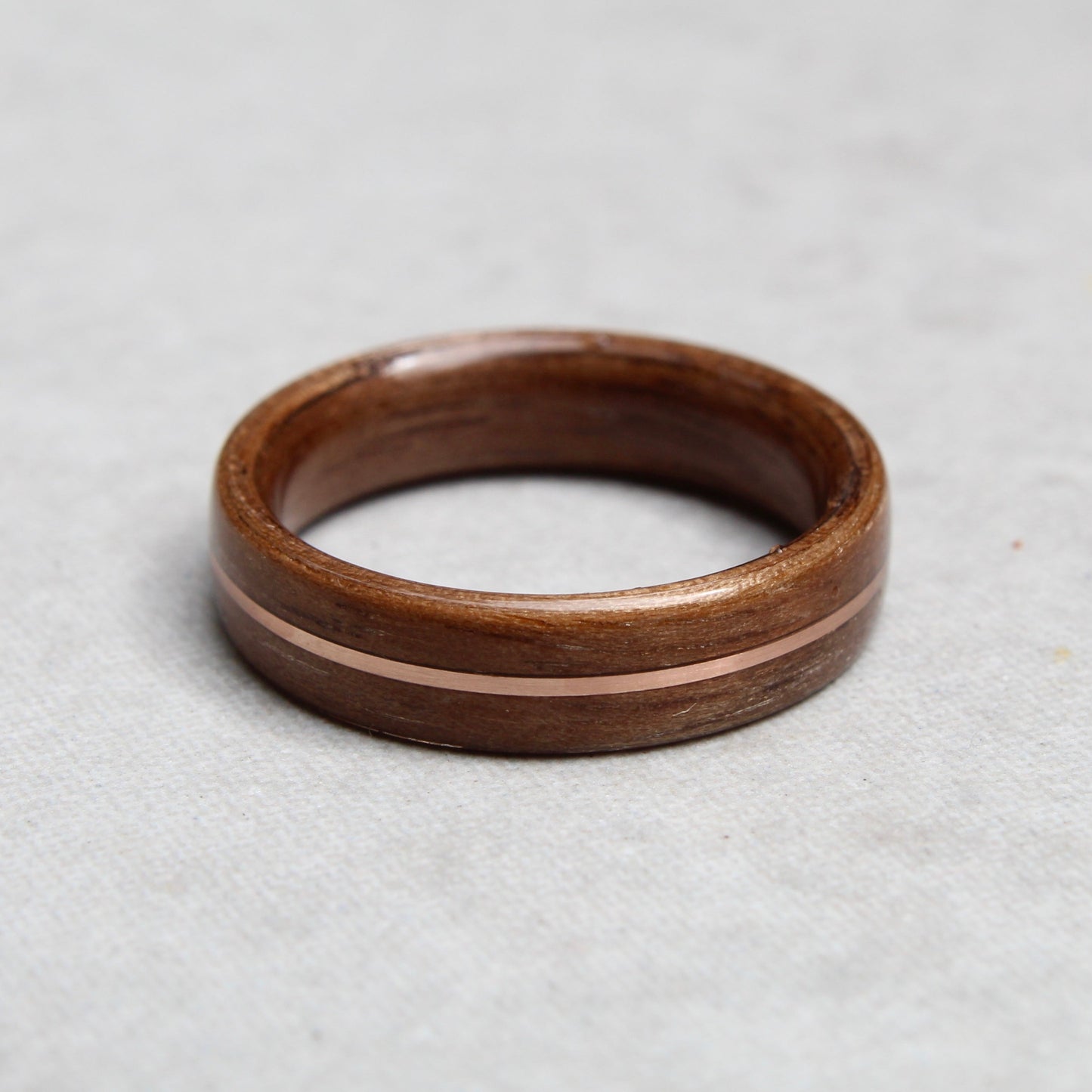 Walnut and gold ring