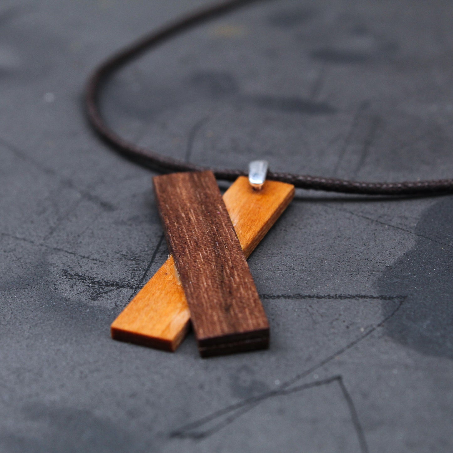 cherry wood pendant with cord