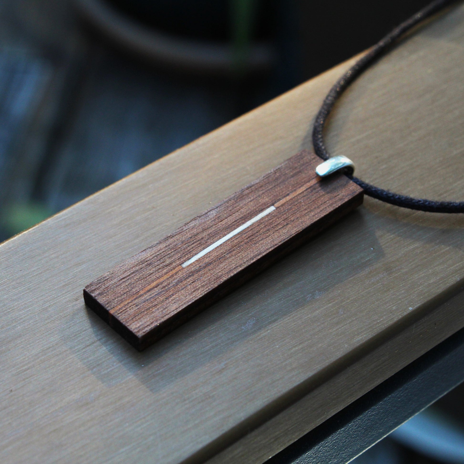 walnut pendant necklace