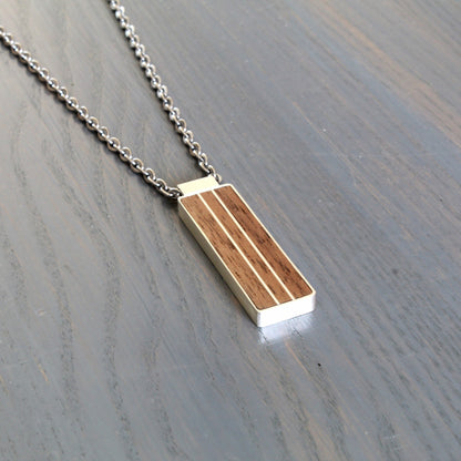 Inlaid Bar Pendant | Silver