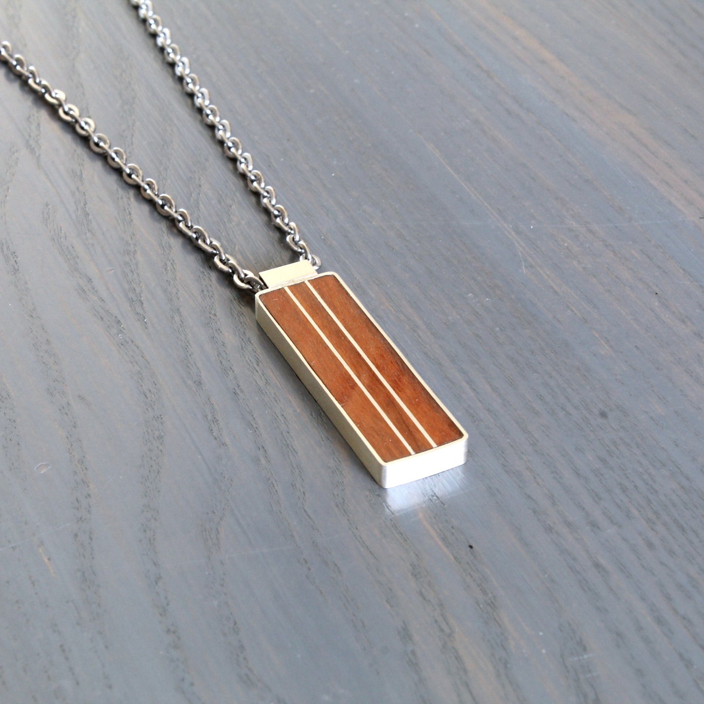 Inlaid Bar Pendant | Silver