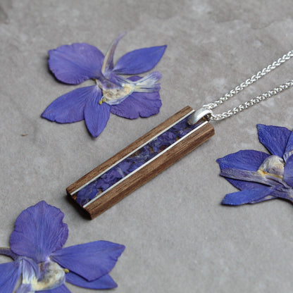 Flower pendant larkspur