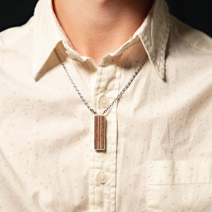 Inlaid Bar Pendant | Silver