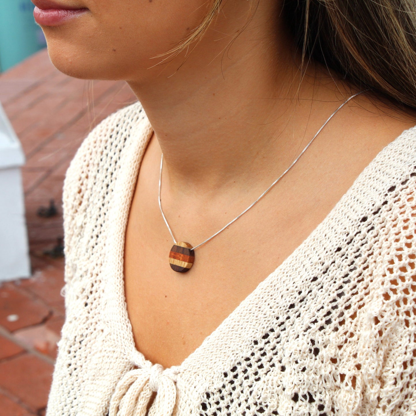 Striped Circle Necklace