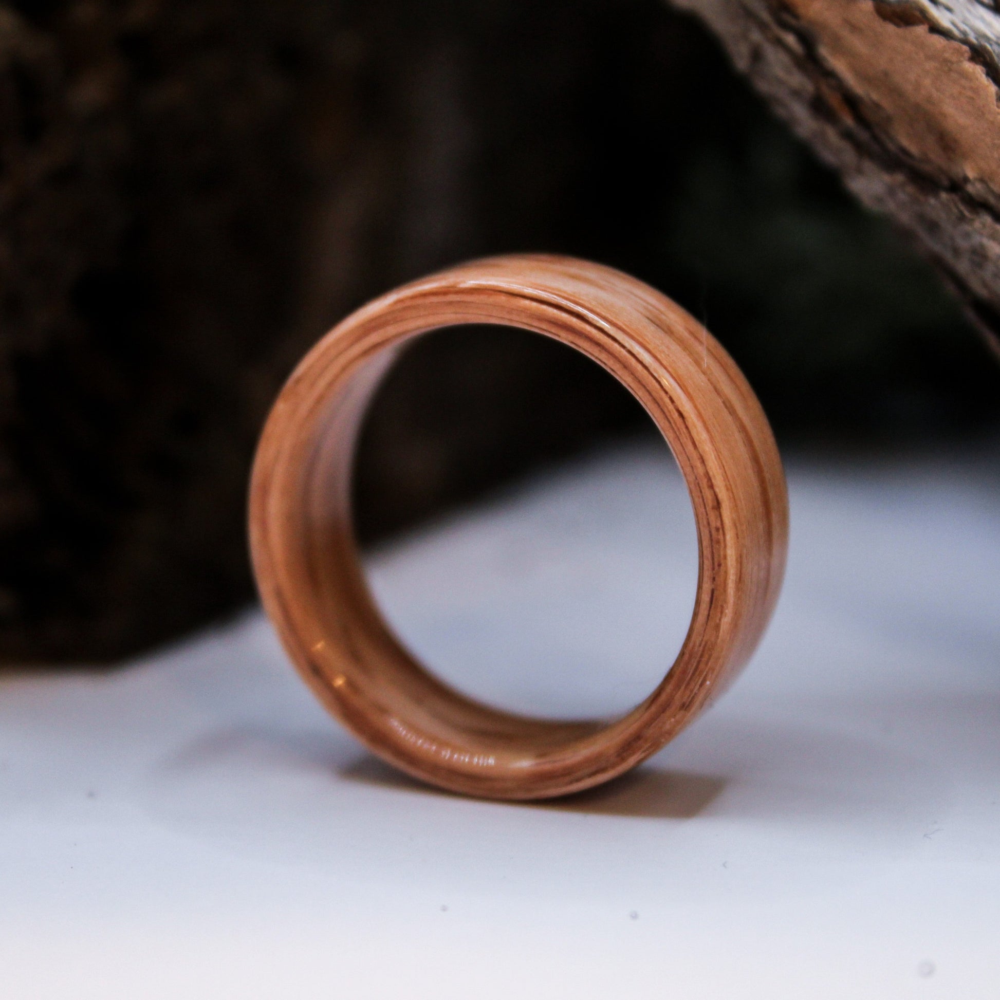 red oak wooden ring