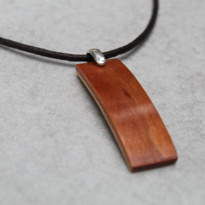 Cherry wood pendant with cord