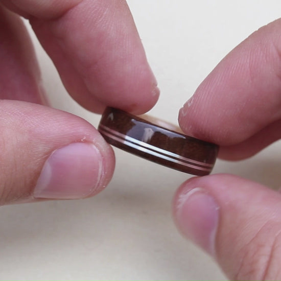 wooden ring walnut and maple