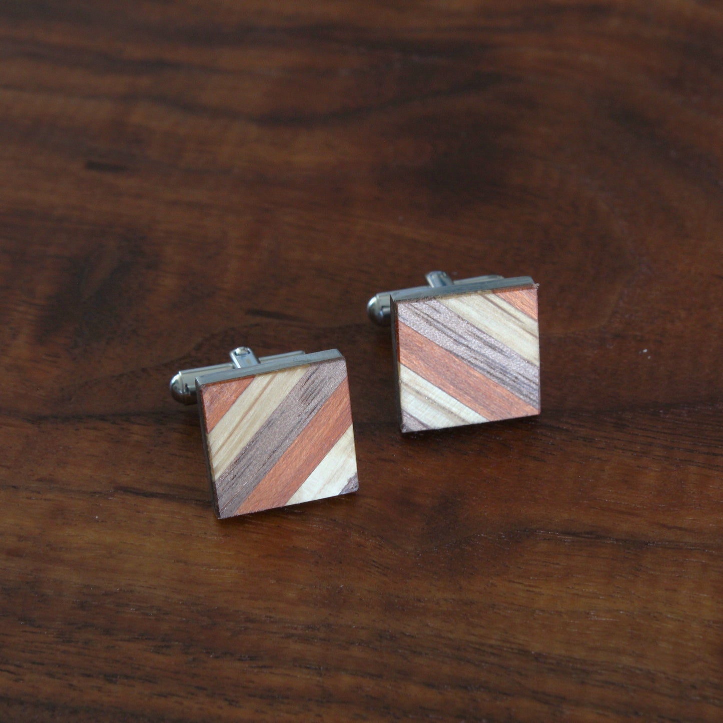 Striped Cufflinks | Steel