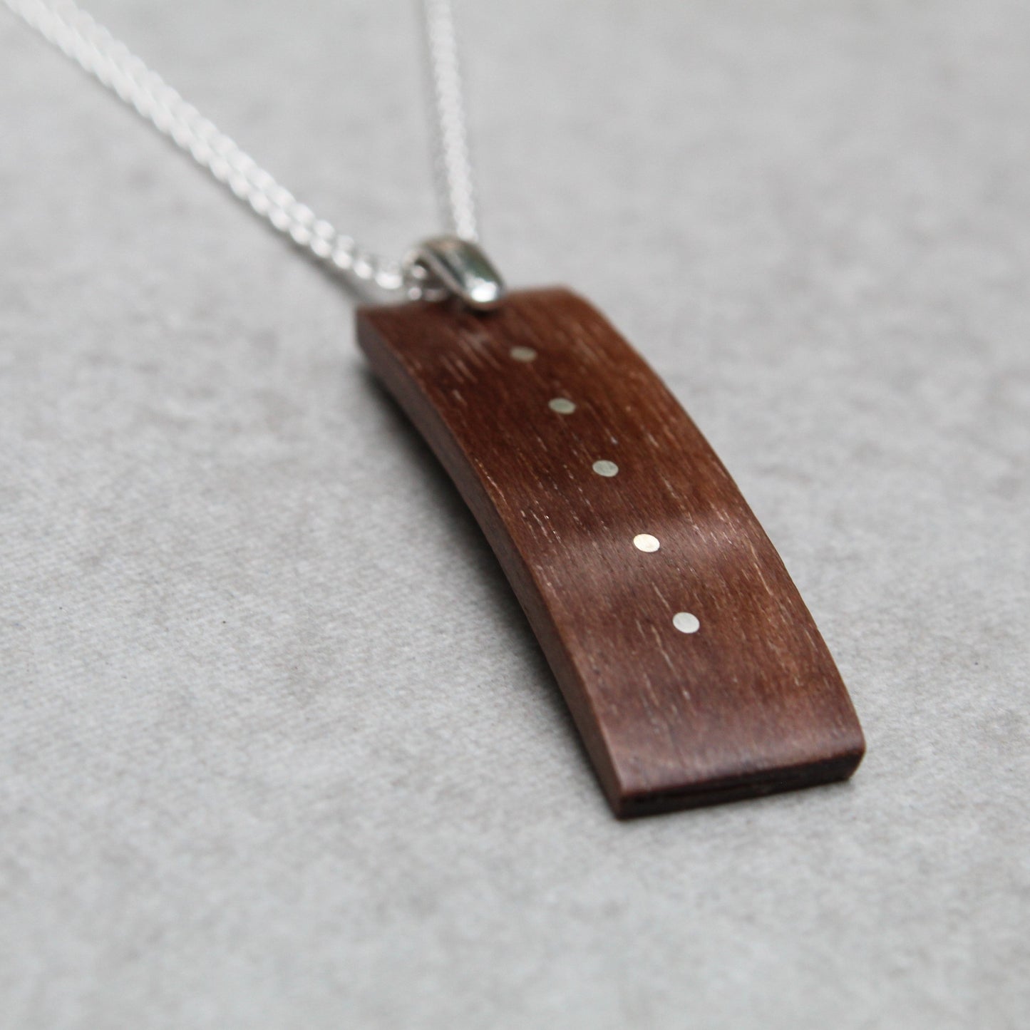 Walnut pendant with silver chain